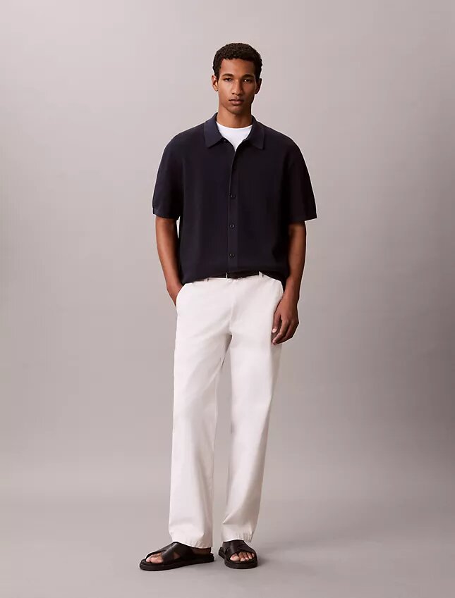 Maglione button-down con trama a rete Maglione button-down con trama a rete