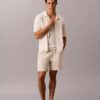 Maglione button-down con trama a rete Maglione button-down con trama a rete