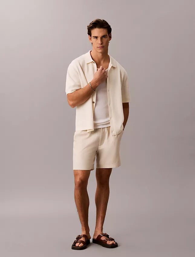 Maglione button-down con trama a rete Maglione button-down con trama a rete