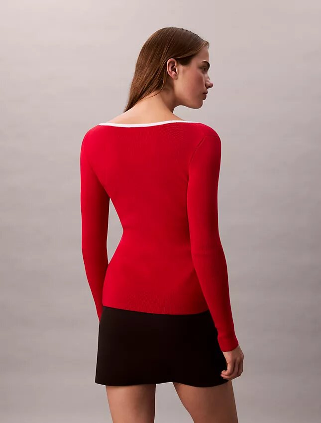 Maglione classico con scollo rotondo in misto cotone Maglione classico con scollo rotondo in misto cotone
