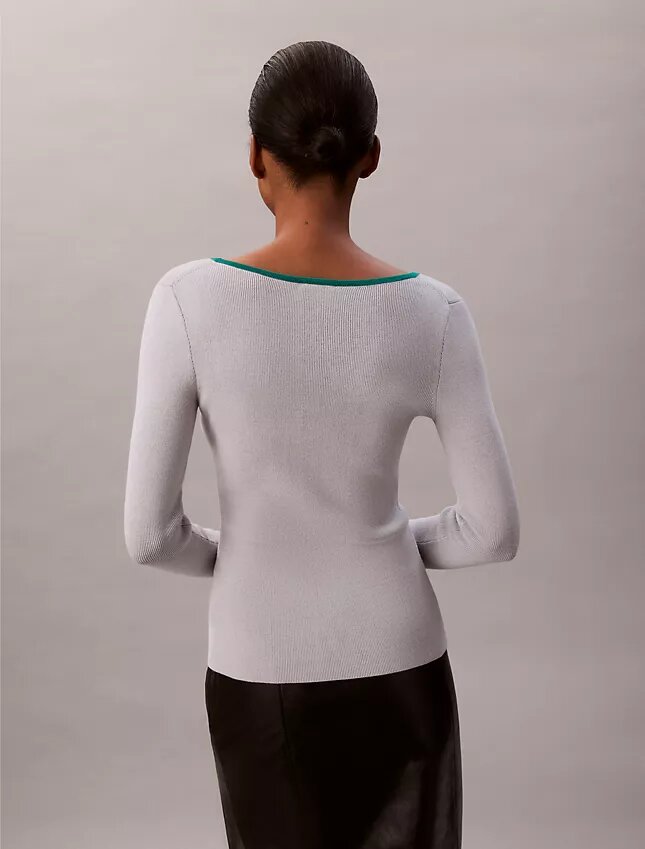 Maglione classico con scollo rotondo in misto cotone Maglione classico con scollo rotondo in misto cotone