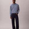 Maglione comodo a righe in morbido cotone Maglione comodo a righe in morbido cotone