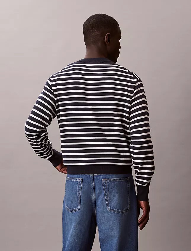Maglione comodo a righe in morbido cotone Maglione comodo a righe in morbido cotone