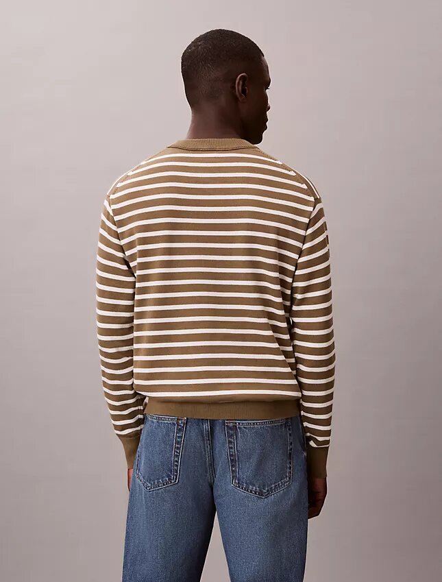 Maglione comodo a righe in morbido cotone Maglione comodo a righe in morbido cotone