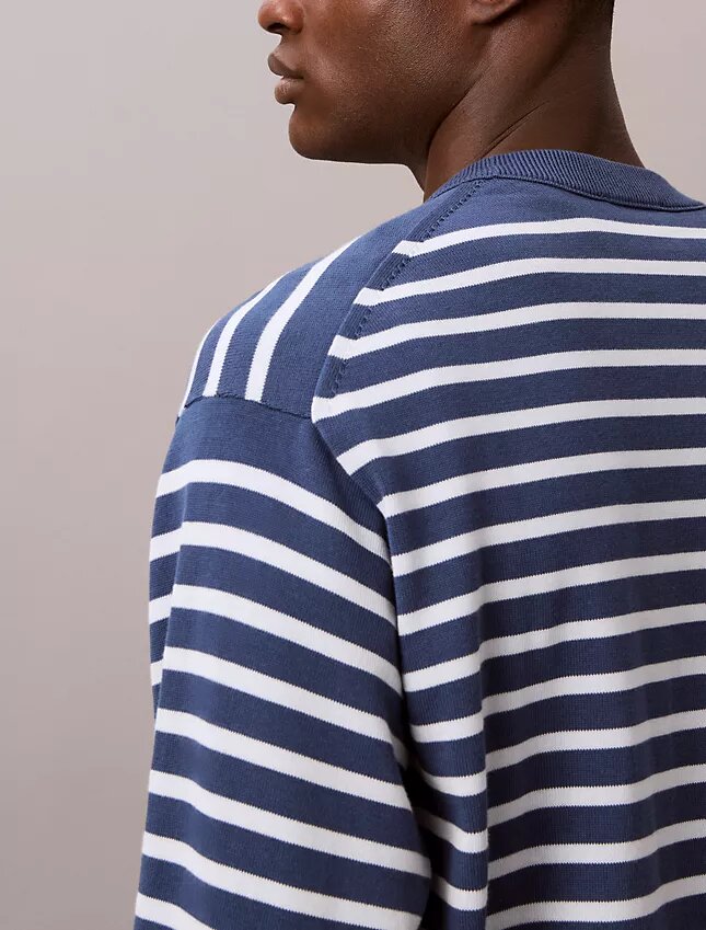 Maglione comodo a righe in morbido cotone Maglione comodo a righe in morbido cotone