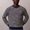 Maglione comodo a righe in morbido cotone Maglione comodo a righe in morbido cotone
