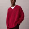 Maglione dalla vestibilità comoda con scollo a V in misto lana merino