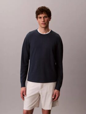 Maglione girocollo in misto lino