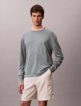 Maglione girocollo in misto lino