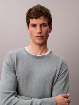 Maglione girocollo in misto lino