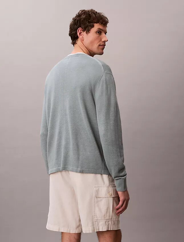 Maglione girocollo in misto lino Maglione girocollo in misto lino
