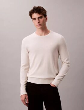 Maglione girocollo in misto merino extra fine