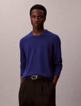 Maglione girocollo in misto merino extra fine
