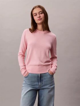 Maglione girocollo in misto merino extra fine