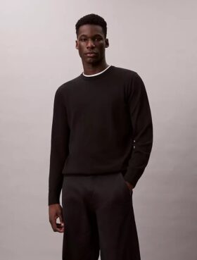 Maglione girocollo in misto merino extra fine