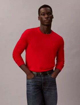 Maglione girocollo in misto merino extra fine