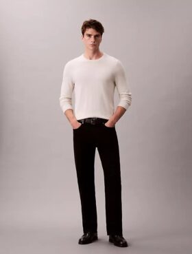 Maglione girocollo in misto merino extra fine