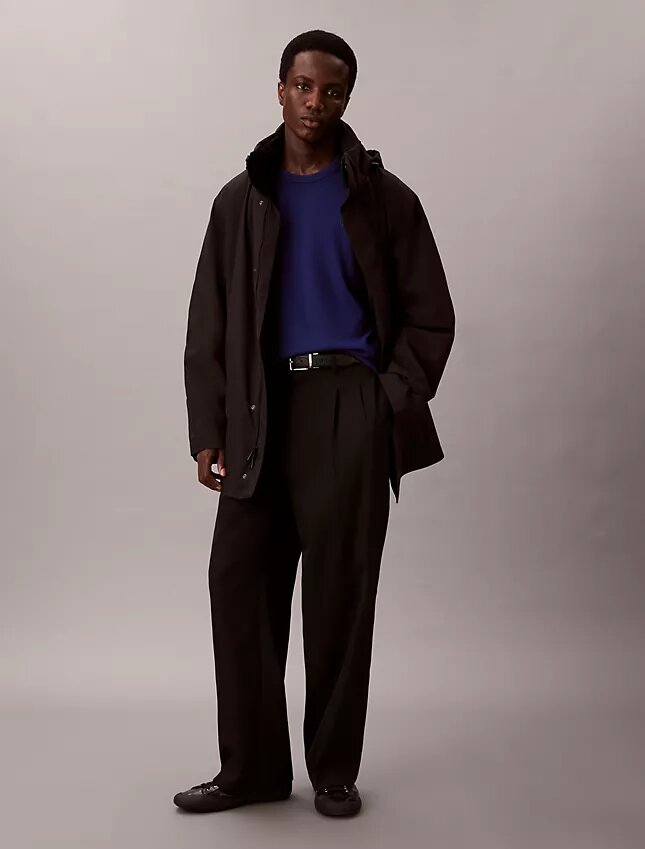 Maglione girocollo in misto merino extra fine Maglione girocollo in misto merino extra fine