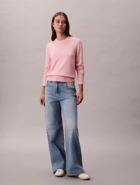 Maglione girocollo in misto merino extra fine