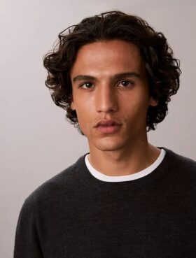 Maglione girocollo in misto merino extra fine