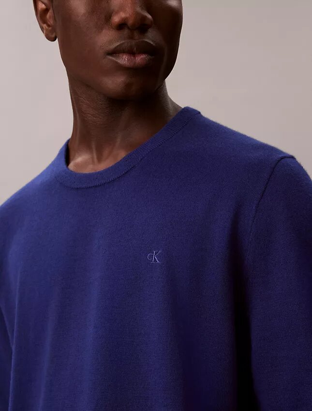 Maglione girocollo in misto merino extra fine Maglione girocollo in misto merino extra fine