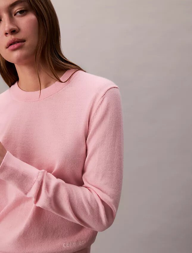 Maglione girocollo in misto merino extra fine Maglione girocollo in misto merino extra fine