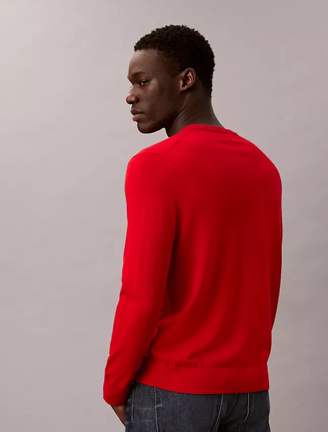 Maglione girocollo in misto merino extra fine Maglione girocollo in misto merino extra fine