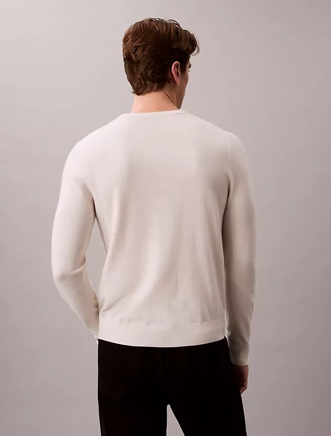 Maglione girocollo in misto merino extra fine Maglione girocollo in misto merino extra fine