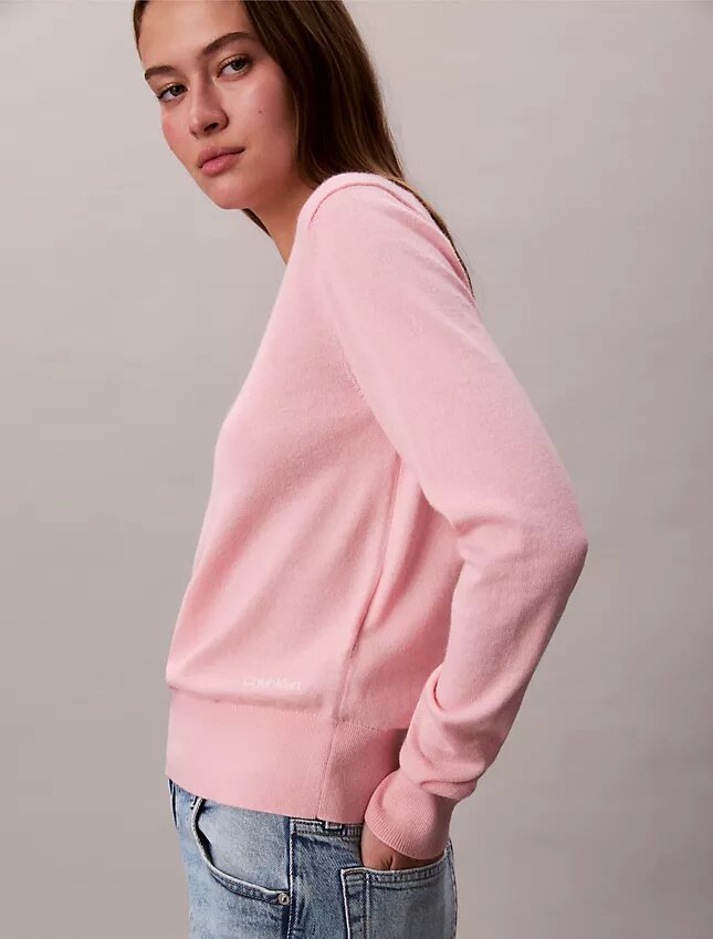 Maglione girocollo in misto merino extra fine Maglione girocollo in misto merino extra fine