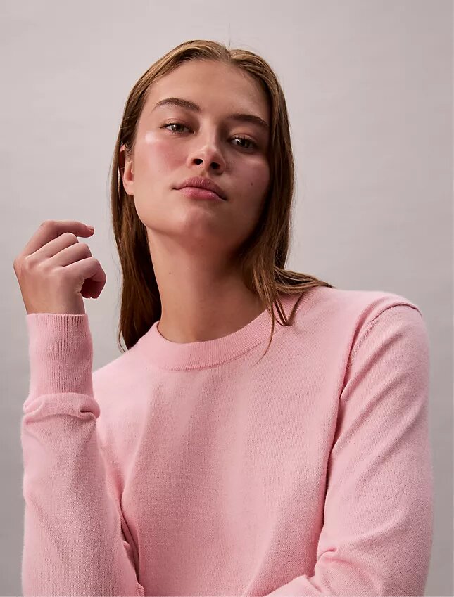Maglione girocollo in misto merino extra fine Maglione girocollo in misto merino extra fine