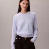 Maglione in ciniglia di cotone liscio con Monogram