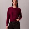 Maglione in ciniglia di cotone liscio con Monogram