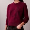 Maglione in ciniglia di cotone liscio con Monogram