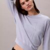 Maglione in ciniglia di cotone liscio con Monogram