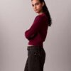 Maglione in ciniglia di cotone liscio con Monogram