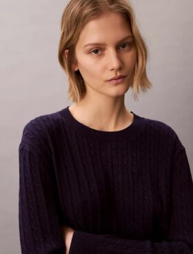 Maglione in cotone a trecce