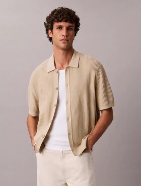 Maglione in cotone Camicia button-down