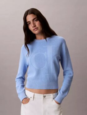 Maglione in cotone liscio con Monogram