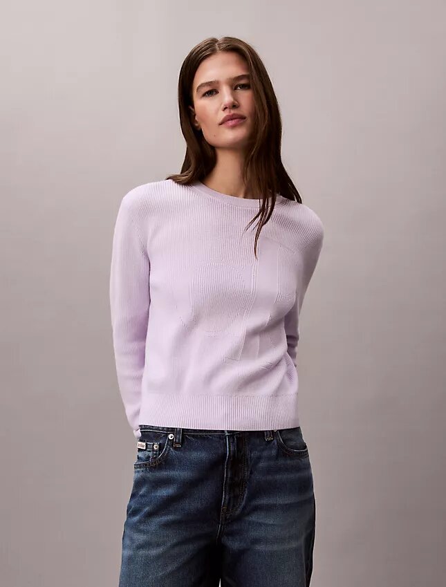 Maglione in cotone liscio con Monogram Maglione in cotone liscio con Monogram
