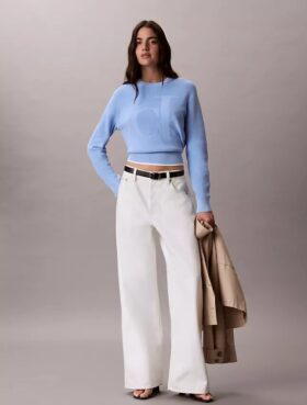 Maglione in cotone liscio con Monogram