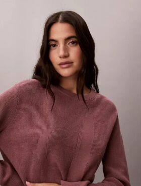 Maglione in cotone liscio con Monogram
