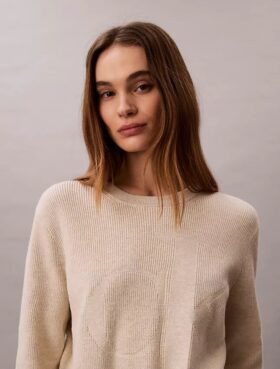 Maglione in cotone liscio con Monogram