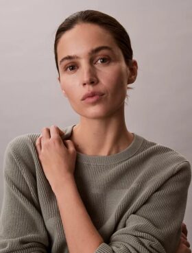 Maglione in cotone liscio con Monogram