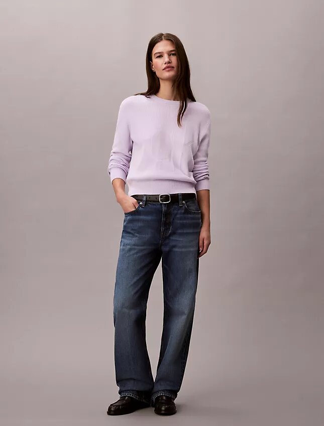 Maglione in cotone liscio con Monogram Maglione in cotone liscio con Monogram