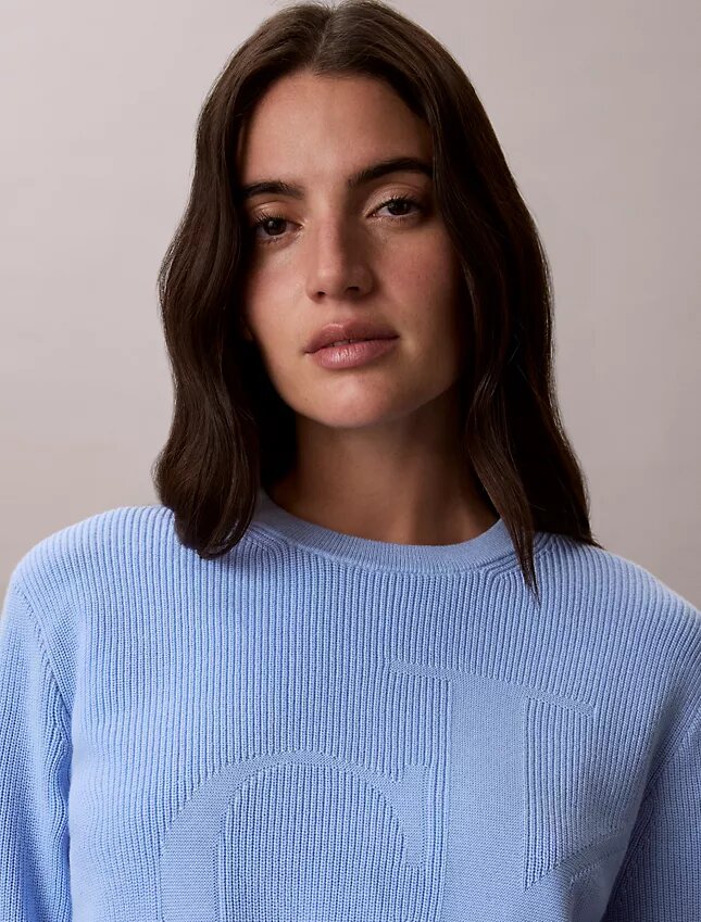 Maglione in cotone liscio con Monogram Maglione in cotone liscio con Monogram