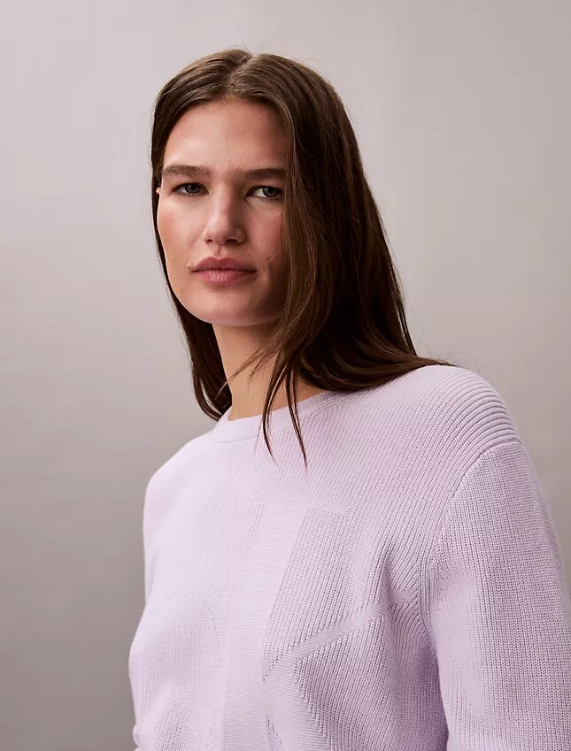 Maglione in cotone liscio con Monogram Maglione in cotone liscio con Monogram