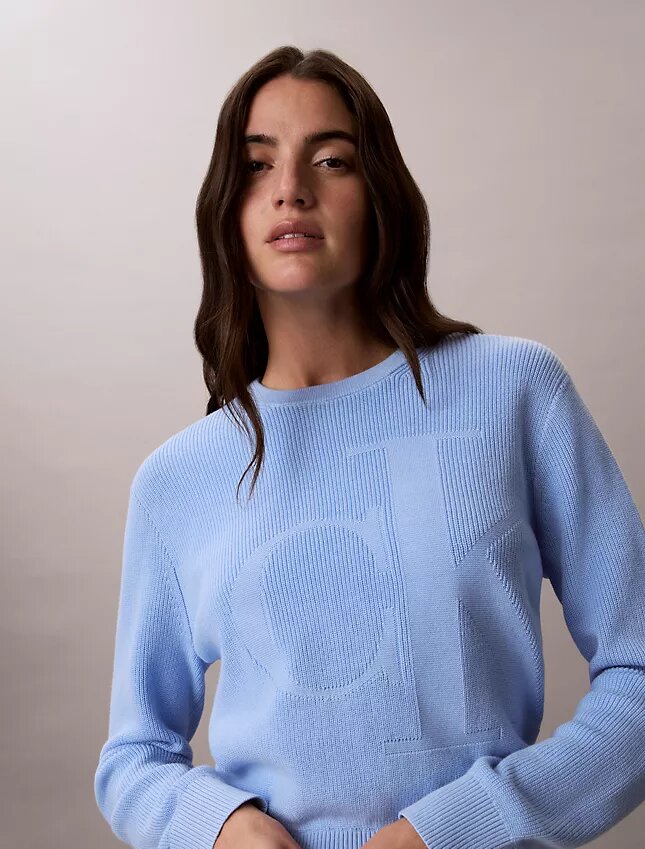Maglione in cotone liscio con Monogram Maglione in cotone liscio con Monogram