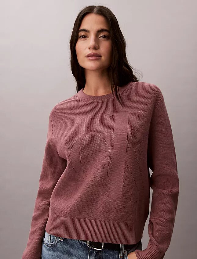 Maglione in cotone liscio con Monogram Maglione in cotone liscio con Monogram