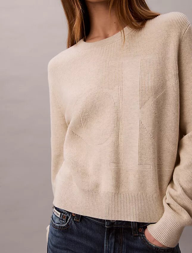 Maglione in cotone liscio con Monogram Maglione in cotone liscio con Monogram