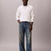 Maglione in cotone liscio con zip a un quarto Maglione in cotone liscio con zip a un quarto